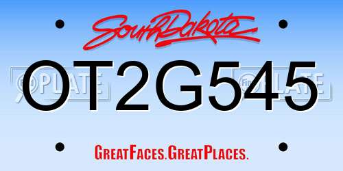 OT2G545 South Dakota License Plate