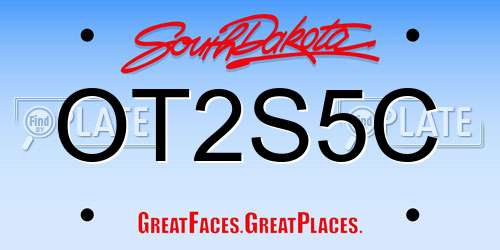 OT2S5C South Dakota License Plate