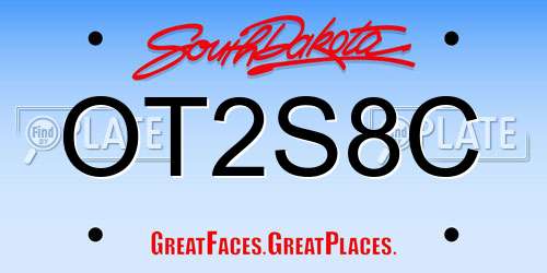 OT2S8C South Dakota License Plate