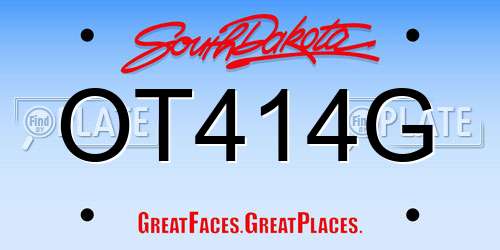 OT414G South Dakota License Plate