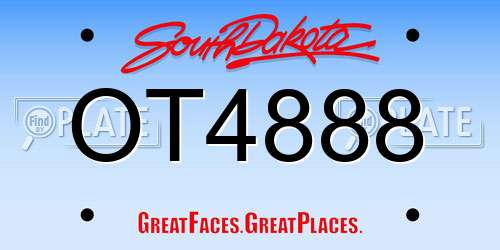 OT4888 South Dakota License Plate