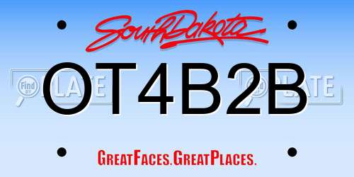 OT4B2B South Dakota License Plate
