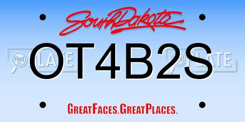 OT4B2S South Dakota License Plate