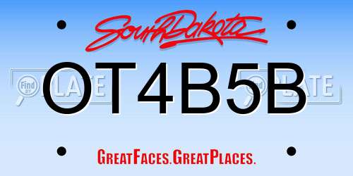 OT4B5B South Dakota License Plate
