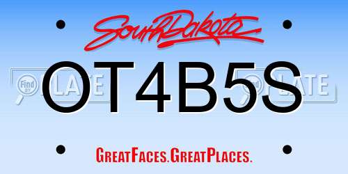 OT4B5S South Dakota License Plate