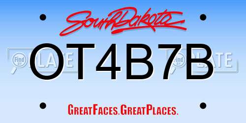 OT4B7B South Dakota License Plate