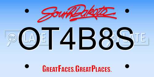 OT4B8S South Dakota License Plate