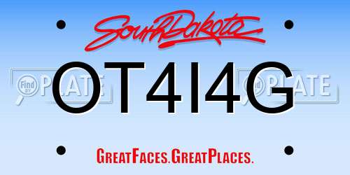 OT4I4G South Dakota License Plate