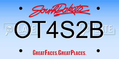 OT4S2B South Dakota License Plate
