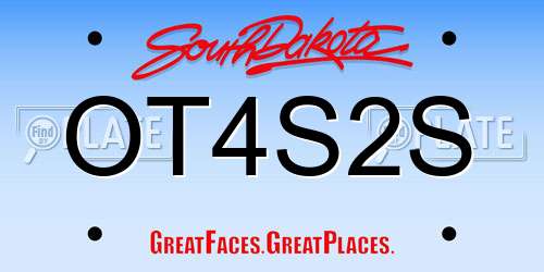 OT4S2S South Dakota License Plate