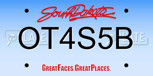 OT4S5B South Dakota License Plate