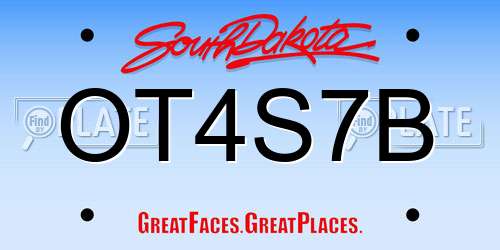 OT4S7B South Dakota License Plate
