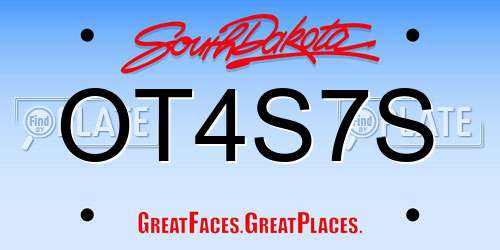 OT4S7S South Dakota License Plate