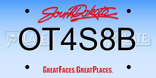 OT4S8B South Dakota License Plate