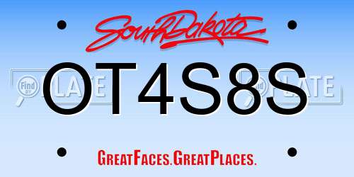 OT4S8S South Dakota License Plate