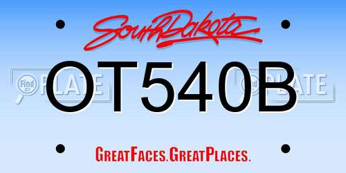OT540B South Dakota License Plate