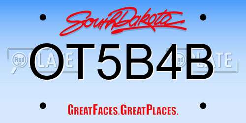 OT5B4B South Dakota License Plate