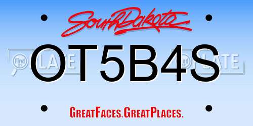 OT5B4S South Dakota License Plate