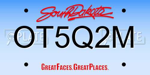 OT5Q2M South Dakota License Plate