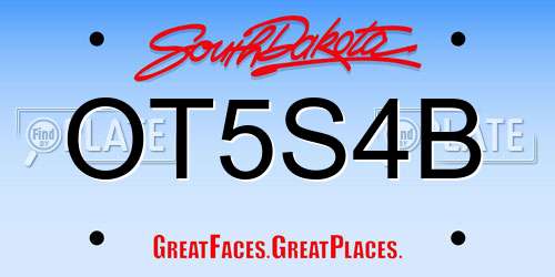 OT5S4B South Dakota License Plate