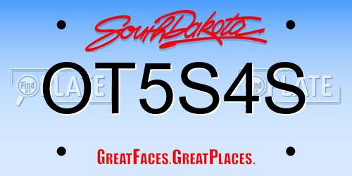 OT5S4S South Dakota License Plate