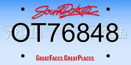 OT76848 South Dakota License Plate