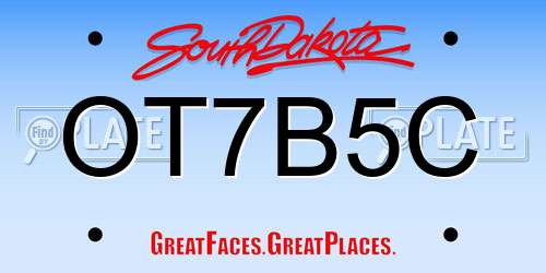 OT7B5C South Dakota License Plate