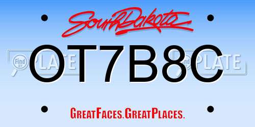 OT7B8C South Dakota License Plate