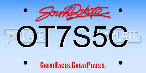 OT7S5C South Dakota License Plate