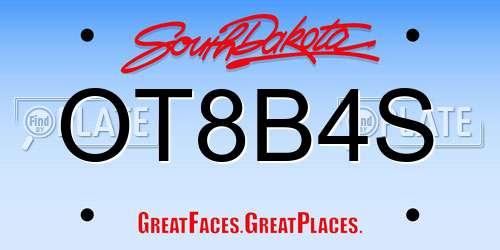 OT8B4S South Dakota License Plate