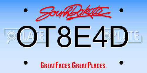 OT8E4D South Dakota License Plate