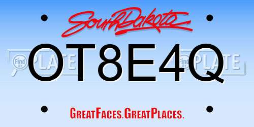 OT8E4Q South Dakota License Plate