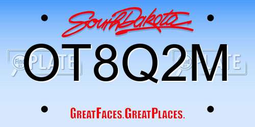 OT8Q2M South Dakota License Plate