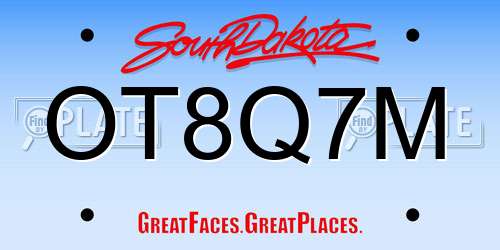 OT8Q7M South Dakota License Plate