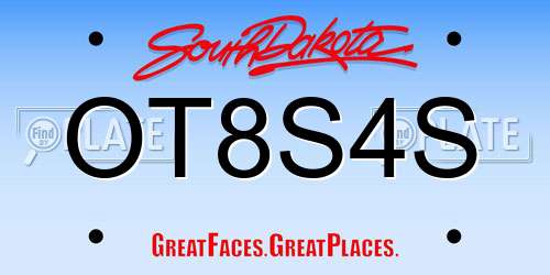 OT8S4S South Dakota License Plate