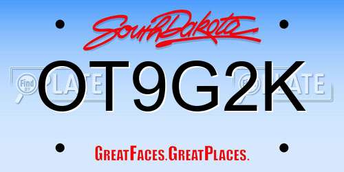 OT9G2K South Dakota License Plate