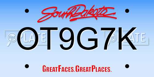OT9G7K South Dakota License Plate