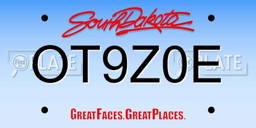 OT9Z0E South Dakota License Plate