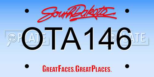 OTA146 South Dakota License Plate