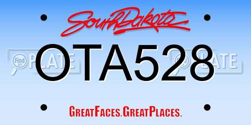 OTA528 South Dakota License Plate