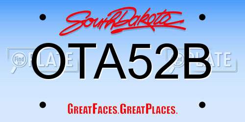 OTA52B South Dakota License Plate