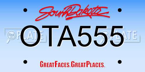 OTA555 South Dakota License Plate