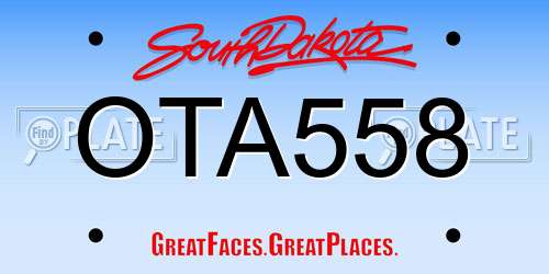 OTA558 South Dakota License Plate