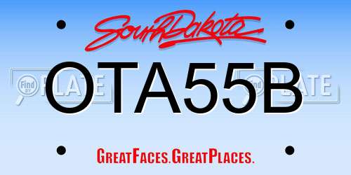 OTA55B South Dakota License Plate