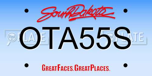 OTA55S South Dakota License Plate