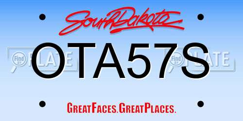 OTA57S South Dakota License Plate