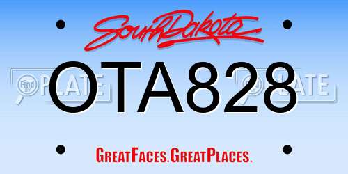 OTA828 South Dakota License Plate