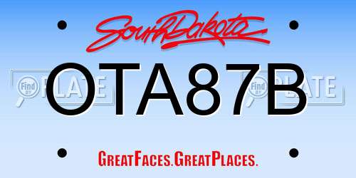 OTA87B South Dakota License Plate