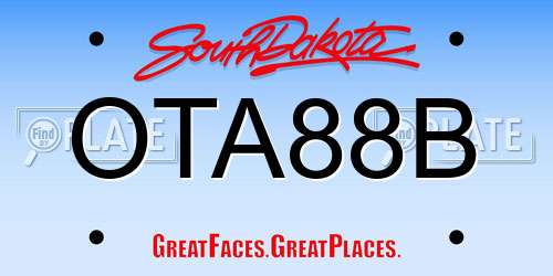 OTA88B South Dakota License Plate