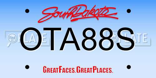 OTA88S South Dakota License Plate